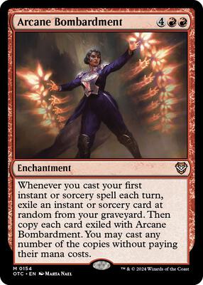 Arcane Bombardment card from Commander: Outlaws of Thunder Junction