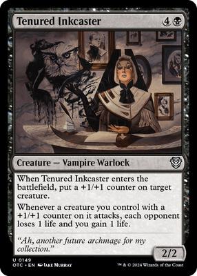 Tenured Inkcaster card from Commander: Outlaws of Thunder Junction