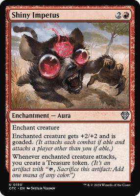Shiny Impetus card from Commander: Outlaws of Thunder Junction