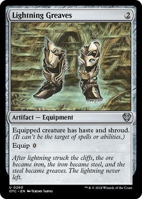 Lightning Greaves card from Commander: Outlaws of Thunder Junction