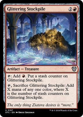 Glittering Stockpile card from Commander: Outlaws of Thunder Junction