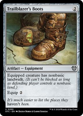 Trailblazer's Boots card from Commander: Outlaws of Thunder Junction