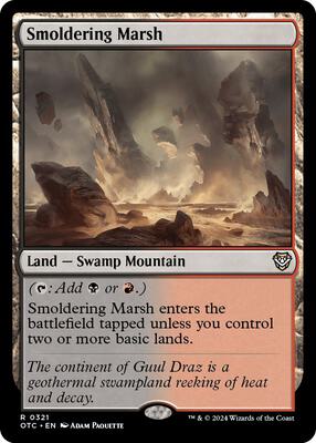 Smoldering Marsh card from Commander: Outlaws of Thunder Junction