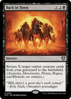 Back in Town card from Commander: Outlaws of Thunder Junction