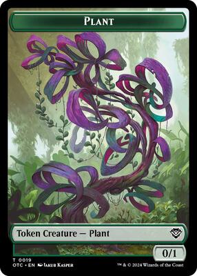 Plant // Sand Warrior Double-Sided Token card from Commander: Outlaws of Thunder Junction