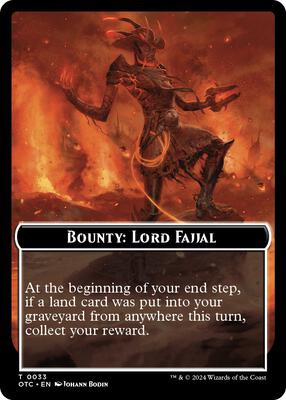Bounty: Lord Fajjal // Bounty Rules Double-Sided Token card from Commander: Outlaws of Thunder Junction