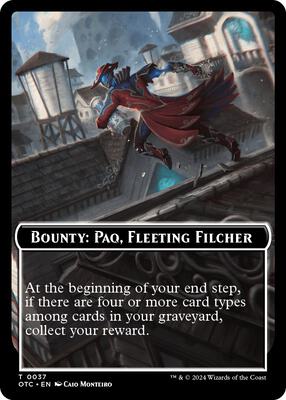 Bounty: Paq, Fleeting Filcher // Bounty Rules Double-Sided Token card from Commander: Outlaws of Thunder Junction