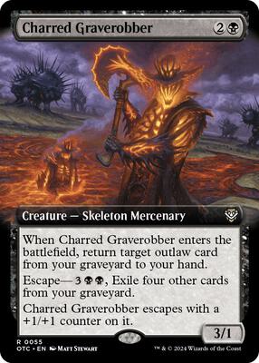 Charred Graverobber (Extended Art) card from Commander: Outlaws of Thunder Junction
