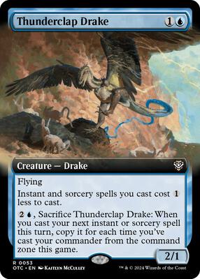 Thunderclap Drake (Extended Art) card from Commander: Outlaws of Thunder Junction