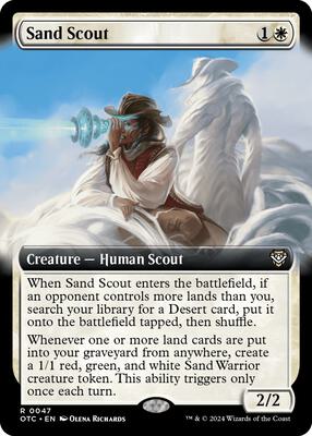 Sand Scout (Extended Art) card from Commander: Outlaws of Thunder Junction