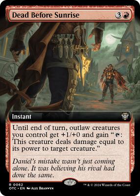 Dead Before Sunrise (Extended Art) card from Commander: Outlaws of Thunder Junction