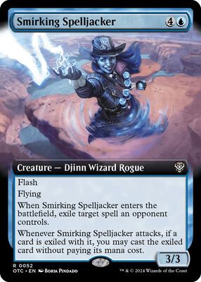 Smirking Spelljacker (Extended Art) card from Commander: Outlaws of Thunder Junction