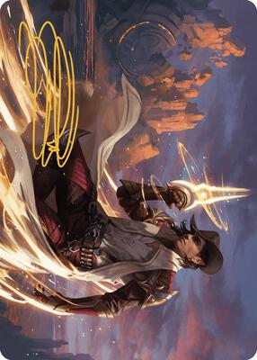 Kellan, the Kid Art Card (Gold-Stamped Signature) card from Art Series: Outlaws of Thunder Junction