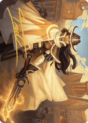 Omenport Vigilante Art Card (Gold-Stamped Signature) card from Art Series: Outlaws of Thunder Junction