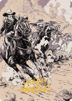 Overwhelming Forces Art Card (Gold-Stamped Signature) card from Art Series: Outlaws of Thunder Junction