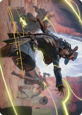 Lilah, Undefeated Slickshot Art Card (Gold-Stamped Signature) card from Art Series: Outlaws of Thunder Junction
