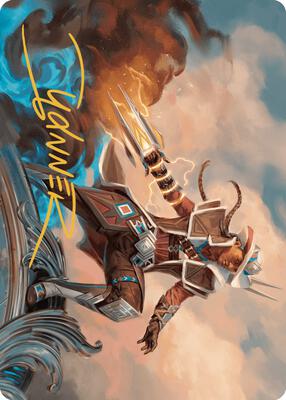 Annie Flash, the Veteran Art Card (Gold-Stamped Signature) card from Art Series: Outlaws of Thunder Junction
