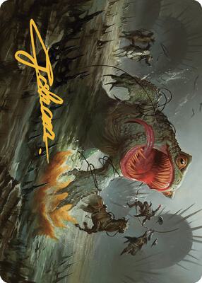 The Gitrog, Ravenous Ride Art Card (Gold-Stamped Signature) card from Art Series: Outlaws of Thunder Junction