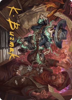 Tinybones, the Pickpocket Art Card (Gold-Stamped Signature) card from Art Series: Outlaws of Thunder Junction