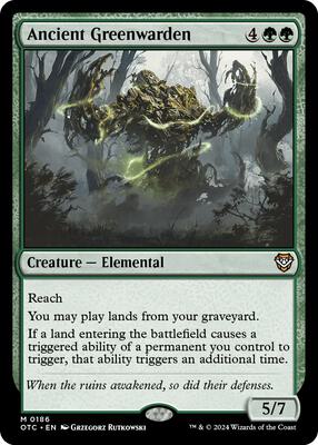 Ancient Greenwarden card from Commander: Outlaws of Thunder Junction
