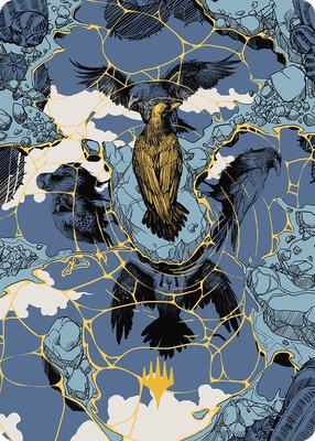 Fractured Identity Art Card (Gold-Stamped Planeswalker Symbol) card from Art Series: Outlaws of Thunder Junction