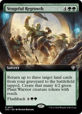 Vengeful Regrowth (Extended Art) card from Commander: Outlaws of Thunder Junction