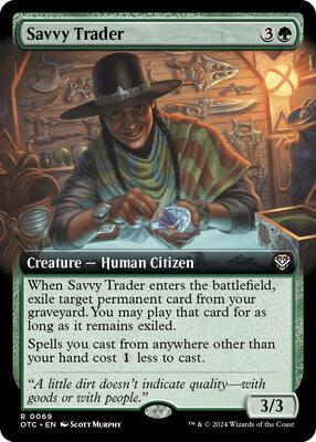 Savvy Trader (Extended Art) card from Commander: Outlaws of Thunder Junction