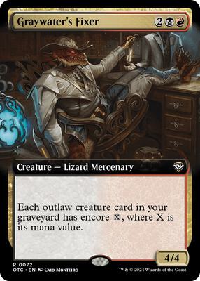 Graywater's Fixer (Extended Art) card from Commander: Outlaws of Thunder Junction