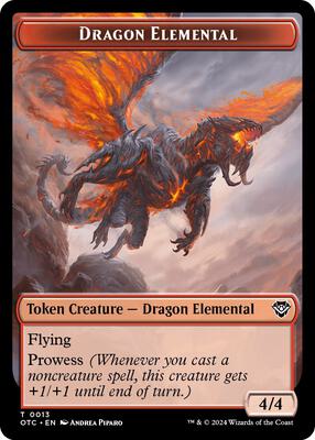 Dragon Elemental // Bird Illusion Double-Sided Token card from Commander: Outlaws of Thunder Junction