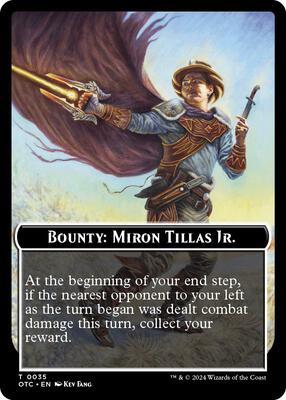 Bounty: Miron Tillas Jr. // Bounty Rules Double-Sided Token card from Commander: Outlaws of Thunder Junction
