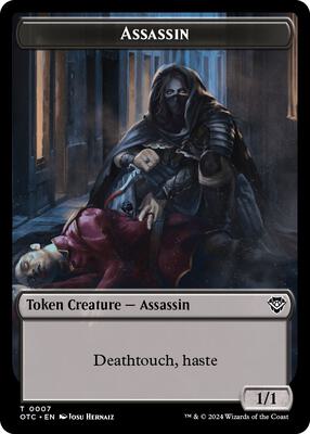 Assassin // Food Double-Sided Token card from Commander: Outlaws of Thunder Junction