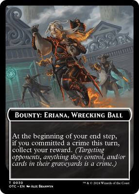 Bounty: Eriana, Wrecking Ball // Bounty Rules Double-Sided Token card from Commander: Outlaws of Thunder Junction