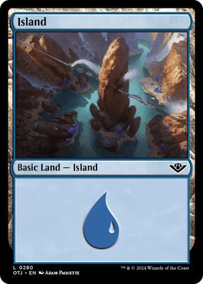 Island (0280) card from Outlaws of Thunder Junction