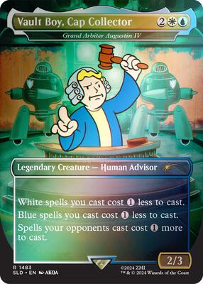 Vault Boy, Cap Collector - Grand Arbiter Augustin IV (Rainbow Foil) card from Secret Lair Drop Series