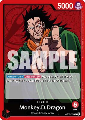 Monkey.D.Dragon (001) card from 500 Years in the Future