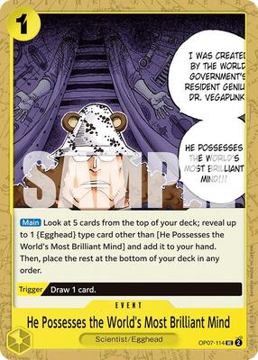 He Possesses the World's Most Brilliant Mind card from 500 Years in the Future