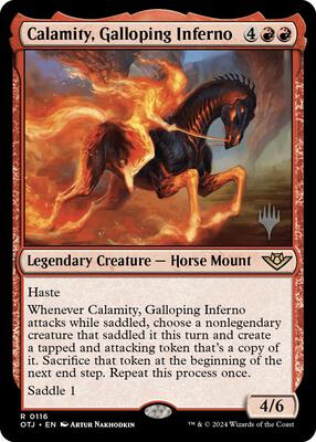 Calamity, Galloping Inferno card from Promo Pack: Outlaws of Thunder Junction