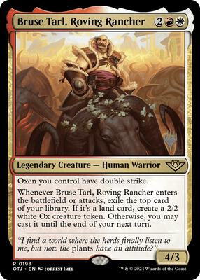 Bruse Tarl, Roving Rancher card from Promo Pack: Outlaws of Thunder Junction