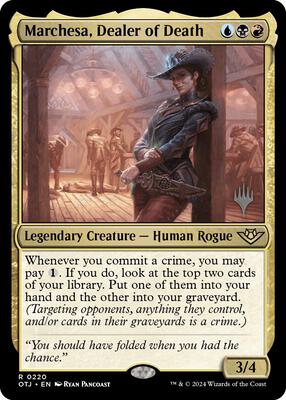 Marchesa, Dealer of Death card from Promo Pack: Outlaws of Thunder Junction