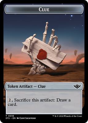 Clue Token card from Outlaws of Thunder Junction