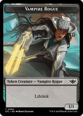 Vampire Rogue // Plot Double-Sided Token card from Outlaws of Thunder Junction