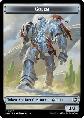 Golem // Plot Double-Sided Token card from Outlaws of Thunder Junction: The Big Score