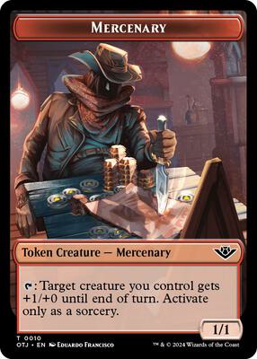 Mercenary // Beau Double-Sided Token card from Outlaws of Thunder Junction