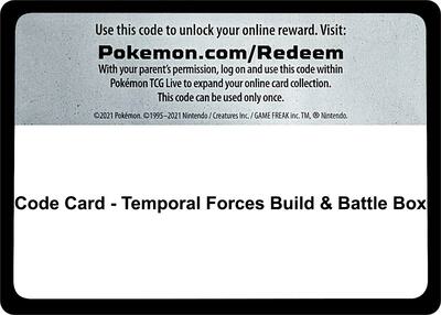Code Card - Temporal Forces Build & Battle Box card from SV05: Temporal Forces