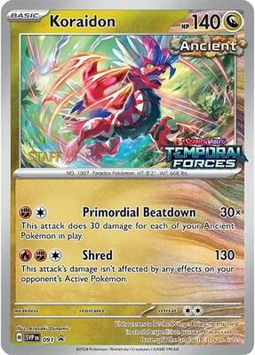Koraidon - 091 (Prerelease) [Staff] card from SV: Scarlet & Violet Promo Cards