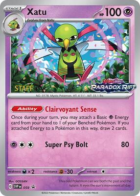 Xatu - 059 (Prerelease) [Staff] card from SV: Scarlet & Violet Promo Cards