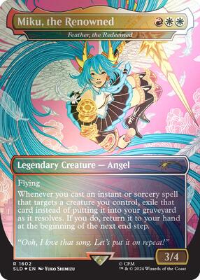 Miku, the Renowned - Feather, the Redeemed (Rainbow Foil) card from Secret Lair Drop Series