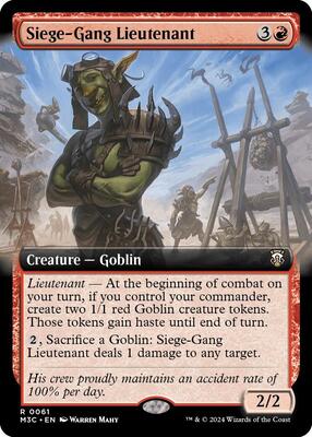 Siege-Gang Lieutenant (Extended Art) card from Commander: Modern Horizons 3