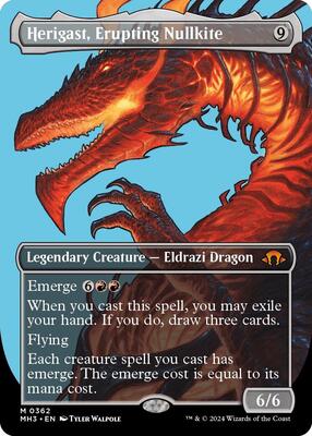Herigast, Erupting Nullkite (Borderless) card from Modern Horizons 3