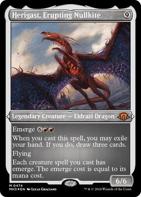 Herigast, Erupting Nullkite (Foil Etched) card from Modern Horizons 3